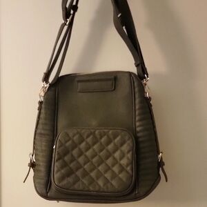 Miztique Olive Quilted Shoulder Backpack Bag
